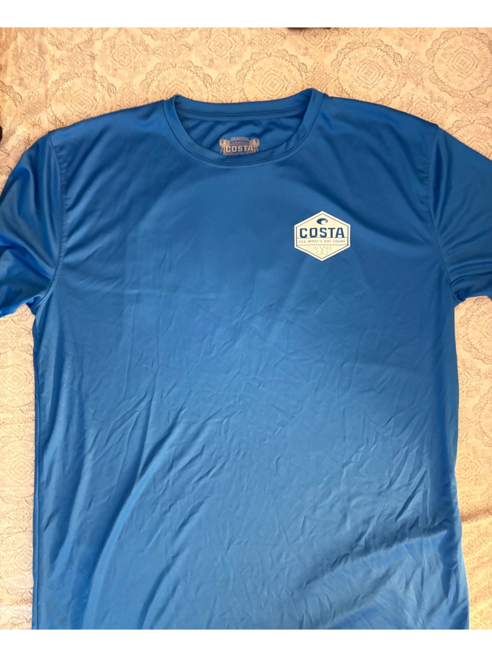 Costa Blue Solid Performance Bedding Top